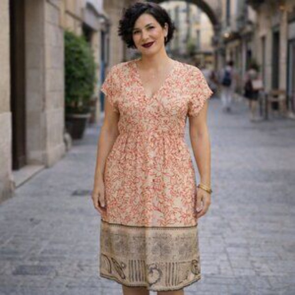 Jones New York V-neck Floral Silk Dress